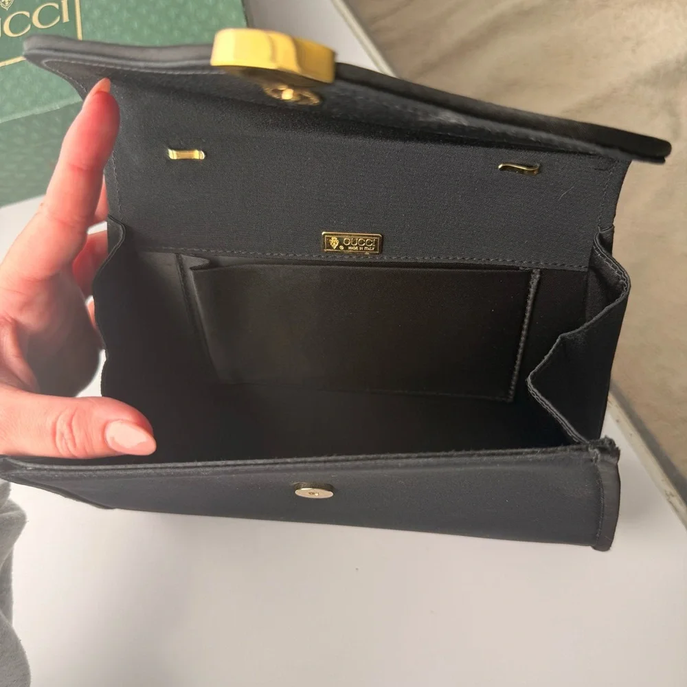 Gucci Black Clutch with Gold Chain - Picture 6 of 9